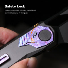 REMETTE RT-Peregrine Falcon Folding Pocket Knife Innovative Button Liner Lock Structure Design Vanax Steel Blade Titanium Handle Knives RTT1-VNB with Safety Lock