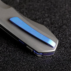 REMETTE RT-Camel Knife Screwless Exterior Button Liner Lock M390 Blade Titanium Handle Knives Titanium Gray RTCMLT2