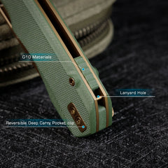 REMETTE RT-Camel Knife Button Liner Lock 14C28N Blade G10 Handle Outdoor Camping Knives RTCMLD