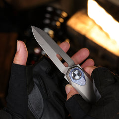 REMETTE RT-Infinite Power Knife M390 Blade Titanium Handle Folding Pocket EDC Tactical Knife RTIP-T