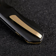 REMETTE RT-Camel Knife Screwless Exterior Button Liner Lock M390 Blade Titanium Handle Knives Titanium Gray Black RTCMLT1