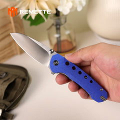 REMETTE RT-BEE 14C28N Blade Knife Outdoor Folding Pocket EDC Knives with Fruit Food Fork Toothpick RT-BEE-B