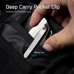 REMETTE RT-ONE Knife Button+Frame Lock M390 Blade Integrated Titanium+Carbon Fiber Handle Folding Pocket Knives RT ONEA2