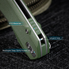 REMETTE RT-Camel Knife Button Liner Lock 14C28N Blade G10 Handle Outdoor Camping Knives RTCMLB