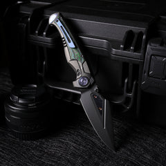 REMETTE RT-Scepter Innovative Button Frame Lock M390+Timascus Blade Titanium+Carbon Fiber Handle Knife SCPT-E