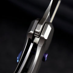 REMETTE RT-Camel Knife Screwless Exterior Button Liner Lock M390 Blade Titanium Handle Knives Titanium Gray RTCMLT2
