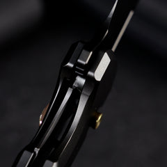 REMETTE RT-Camel Knife Screwless Exterior Button Liner Lock M390 Blade Titanium Handle Knives Titanium Gray Black RTCMLT1