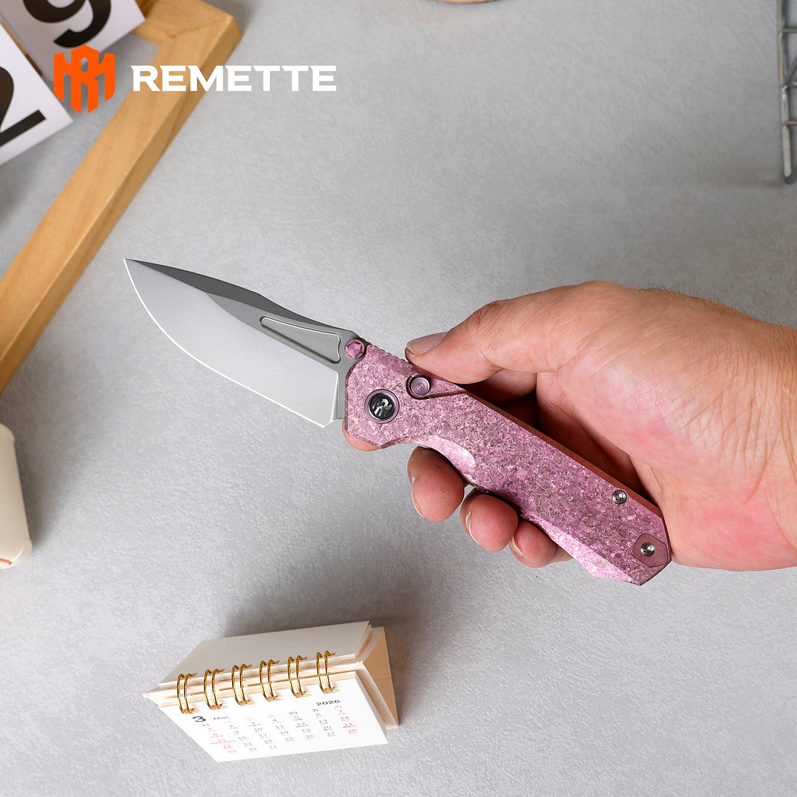REMETTE RT-Rhino Folding Pocket Knife M390 Blade Crystallized