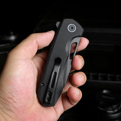 REMETTE RT-Camel Knife Button Liner Lock 14C28N Blade G10 Handle Outdoor Camping Knives RTCMLA
