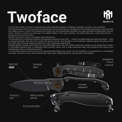 REMETTE RT-TwoFace Knife Titanium Handle M390 Blade DSTF-B