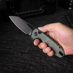 REMETTE RT-Camel Knife Button Liner Lock 14C28N Blade Micarta Handle Outdoor Camping Knives RTCMLE
