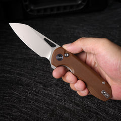 REMETTE RT-Camel Knife Button Liner Lock 14C28N Blade G10 Handle Outdoor Camping Knives RTCMLC