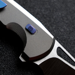 REMETTE RT-Camel Knife Screwless Exterior Button Liner Lock M390 Blade Titanium Handle Knives Titanium Gray RTCMLT2