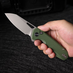 REMETTE RT-Camel Knife Button Liner Lock 14C28N Blade G10 Handle Outdoor Camping Knives RTCMLB
