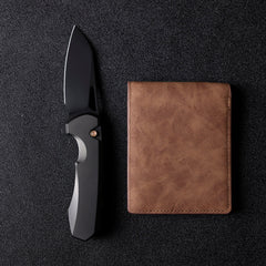 REMETTE RT-Camel Knife Screwless Exterior Button Liner Lock M390 Blade Titanium Handle Knives Titanium Gray Black RTCMLT1