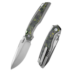 REMETTE RT-ONE Knife Button+Frame Lock M390 Blade Integrated Titanium+Carbon Fiber Handle Outdoor Camping Knives RT ONEA4