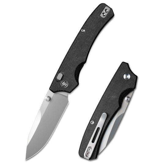 REMETTE Button+Liner Lock Folding Pocket Knife Sharp 14C28N Blade Reversible Pocket Clip Durable Micarta Handle Men Women EDC Hiking Fishing Camping Knives WD107