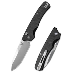 REMETTE Button+Liner Lock Folding Pocket Knife Sharp 14C28N Blade Reversible Pocket Clip Durable Micarta Handle Men Women EDC Hiking Fishing Camping Knives WD107