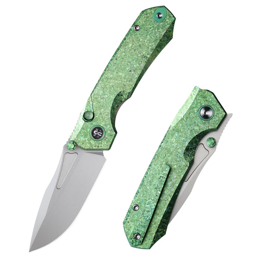 REMETTE RT-Rhino Folding Pocket Knife M390 Blade Crystallized Titanium Handle RNTB4