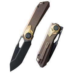 REMETTE RT-Peregrine Falcon Folding Pocket Knife Innovative Button Liner Lock Structure Design Vanax Steel Blade Titanium Handle Knives RTT1-VNA with Safety Lock