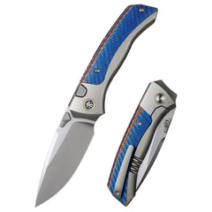 REMETTE RT-Steed Innovative Button Frame Lock M390 Blade Titanium Carbon Fiber Handle  Folding Pocket Knife RTWS-TC