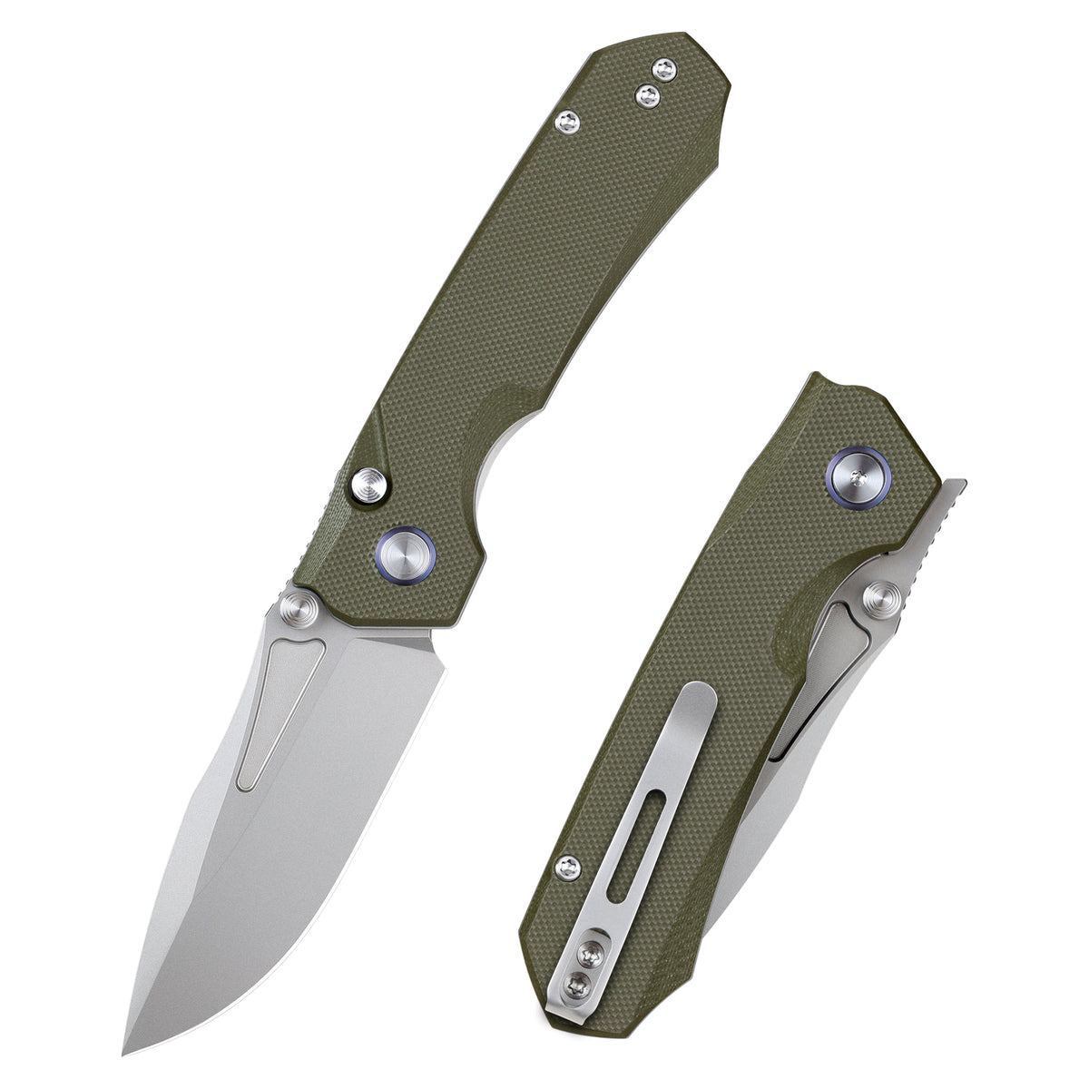REMETTE RT-Rhino Folding Pocket Knife Innovative Button Liner Lock Structure Design D2 Blade G10 Handle Knives RNGD2