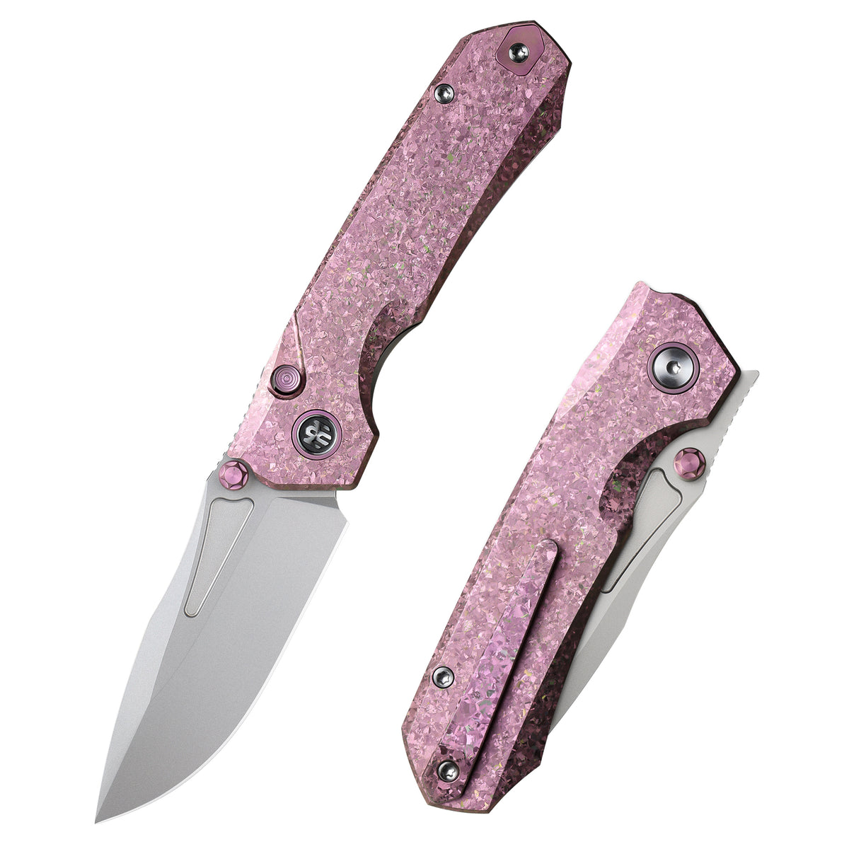REMETTE RT-Rhino Folding Pocket Knife M390 Blade Crystallized Titanium Handle RNTB1
