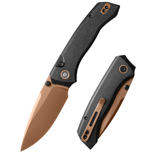 (Amazon purchase) REMETTE RT-Steed Innovative Button Liner Lock  Design 14C28N Blade Micarta Handle Knife RT-Steed-1