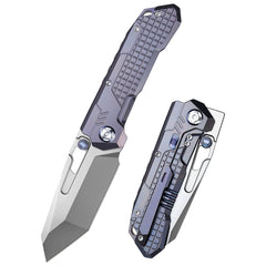 REMETTE RT-Cool Leopard Knife Frame Lock M390 Blade Titanium Handle Outdoor Camping Knives RTKS-L