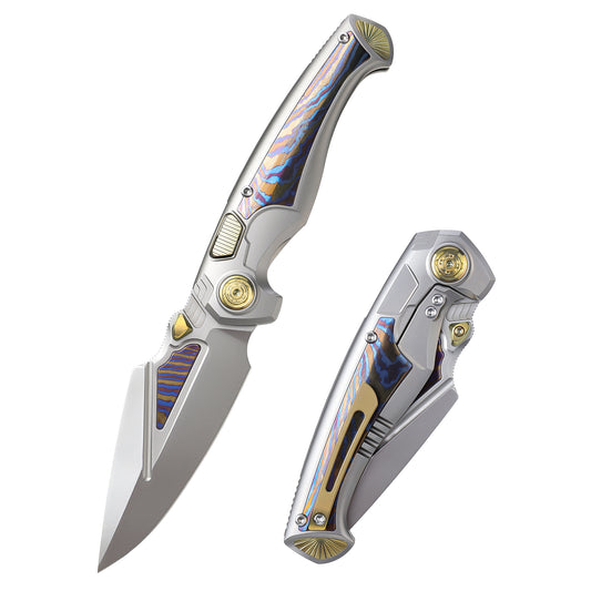 REMETTE RT-Scepter Innovative Button Frame Lock M390 Blade Timascus Handle Knife SCPT-A