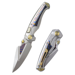 REMETTE RT-Scepter Innovative Button Frame Lock M390 Blade Timascus Handle Knife SCPT-A