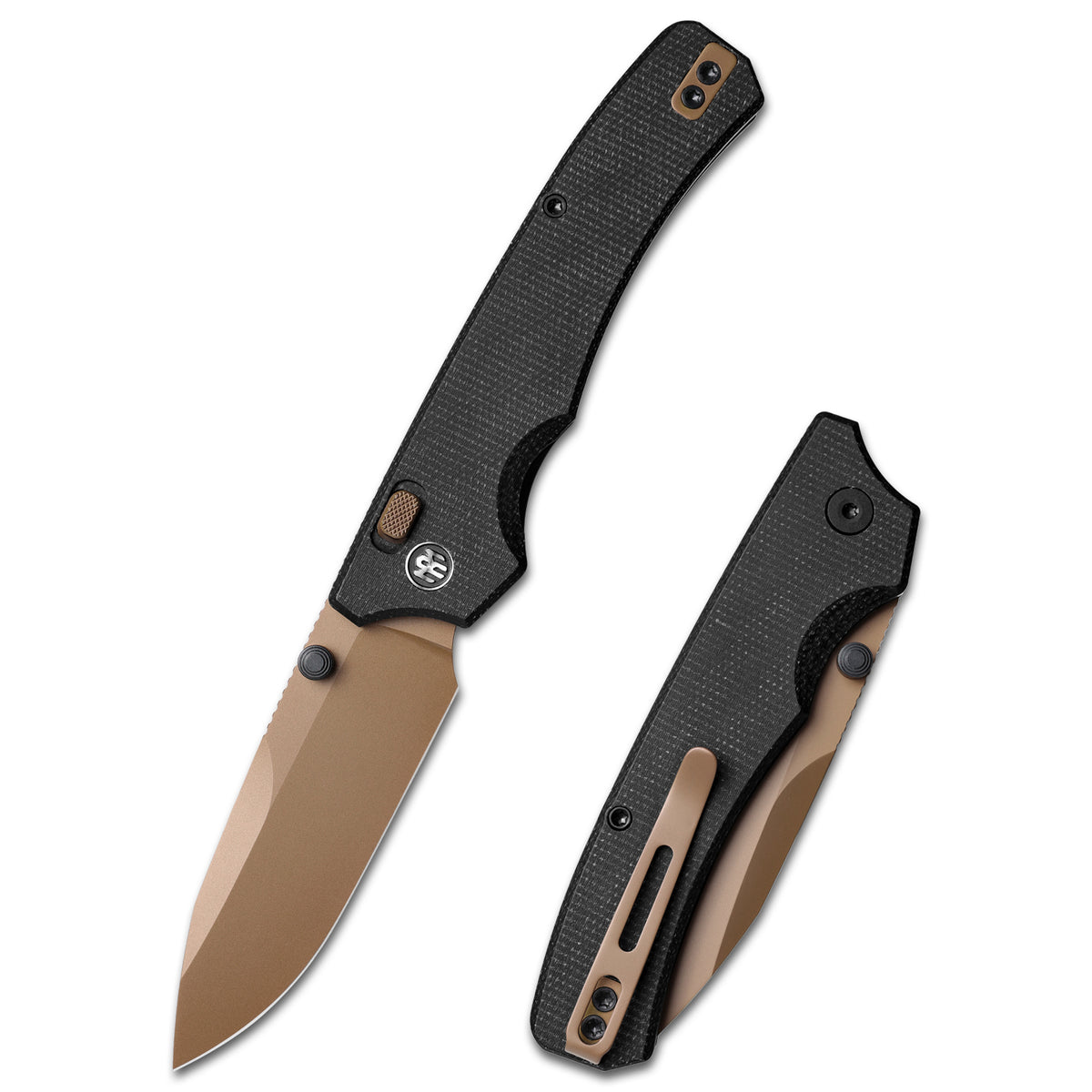 REMETTE Button+Liner Lock Folding Pocket Knife Sharp 14C28N Blade Reversible Pocket Clip Durable Micarta Handle Men Women EDC Hiking Fishing Camping Knives WD107-Peak-2