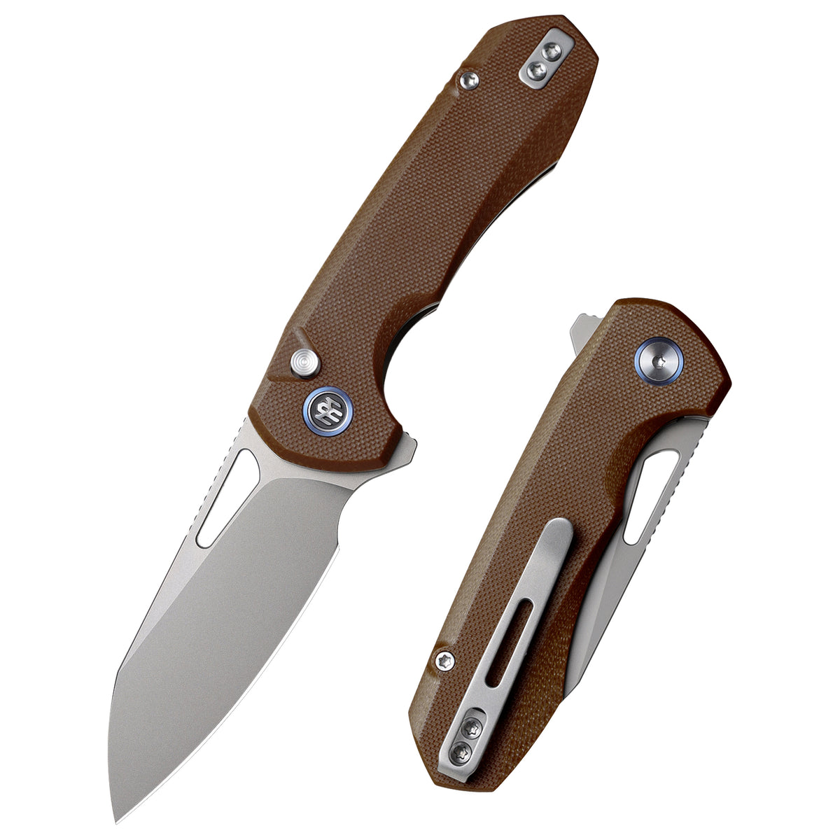 REMETTE RT-Camel Knife Button Liner Lock 14C28N Blade G10 Handle Outdoor Camping Knives RTCMLC