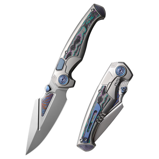 REMETTE RT-Scepter Innovative Button Frame Lock M390+Timascus Blade Titanium+Carbon Fiber Handle Knife SCPT-C