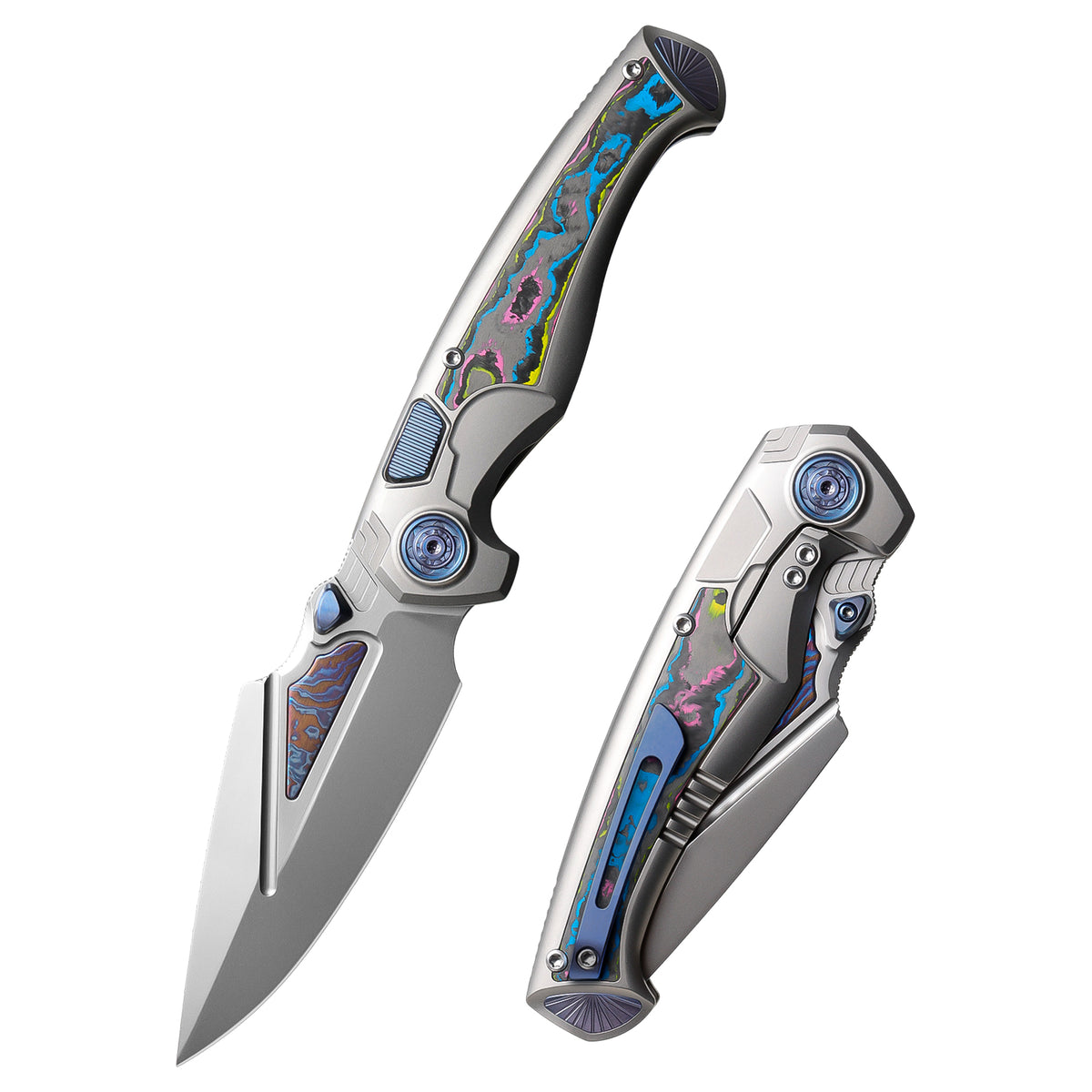 REMETTE RT-Scepter Innovative Button Frame Lock M390+Timascus Blade Titanium+Carbon Fiber Handle Knife SCPT-D