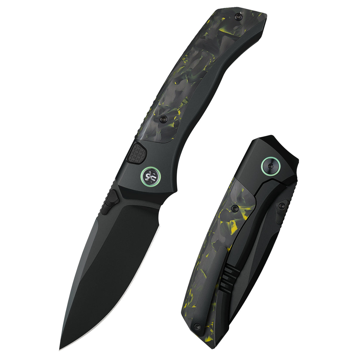 REMETTE RT-Steed Innovative Button Frame Lock M390 Blade Titanium Carbon Fiber Handle  Folding Pocket Knife RTWS-BH