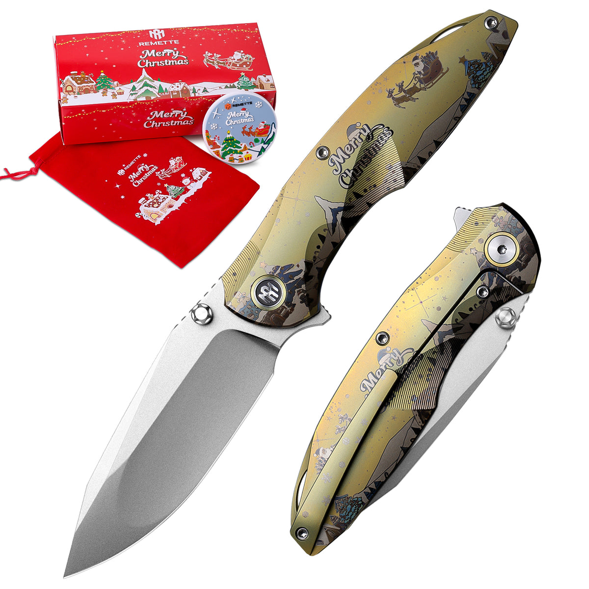 REMETTE RT-Cool Whale Knife M390 Blade Titanium Handle Folding