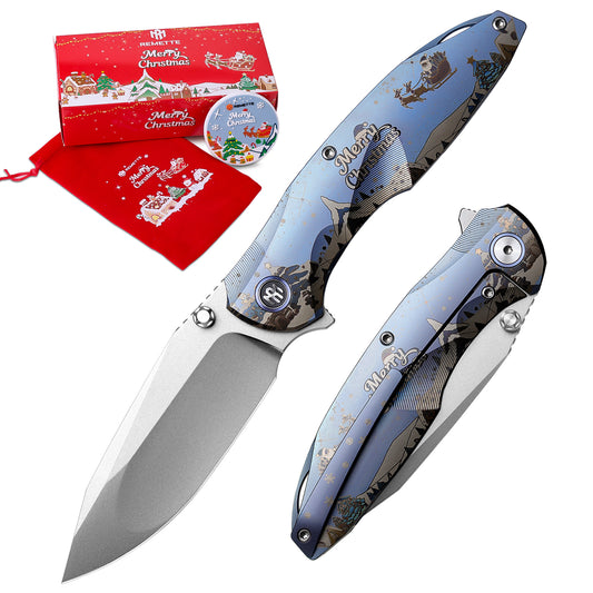 REMETTE RT-Cool Whale Knife M390 Blade Titanium Handle Folding Pocket Outdoor Camping EDC Knife RTCL-CRA
