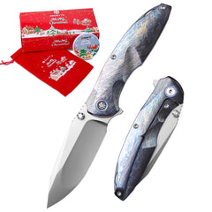 REMETTE RT-Cool Whale Knife M390 Blade Titanium Handle Folding Pocket Outdoor Camping EDC Knife RTCL-T3