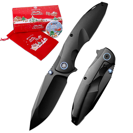 REMETTE RT-Cool Whale Knife M390 Blade Titanium Handle Folding Pocket Outdoor Camping EDC Knife RTCL-T4