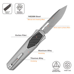 REMETTE Innovative Design Knife 14C28N Blade Aluminum Handle 103C2-ZL