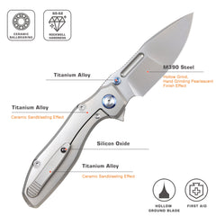 REMETTE RT-TwoFace Knife Titanium Handle M390 Blade DSTF-A
