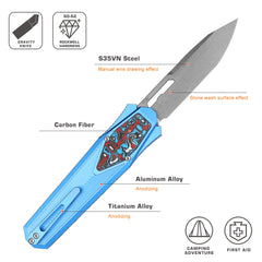 REMETTE Innovative Design Knife S35VN Blade Aluminum Handle 103D8-ZL