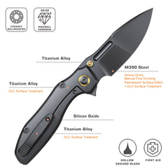 REMETTE RT-TwoFace Knife Titanium Handle M390 Blade DSTF-D
