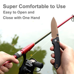 REMETTE Button+Liner Lock Folding Pocket Knife Sharp 14C28N Blade Reversible Pocket Clip Durable Micarta Handle Men Women EDC Hiking Fishing Camping Knives WD107-Peak-2