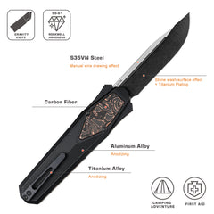 REMETTE Innovative Design Knife S35VN Blade Aluminum Handle 103D14-ZL