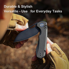 (Amazon purchase) REMETTE RT-Camel Knife Button Liner Lock D2 Blade G10 Handle Outdoor Camping Knives RTB1