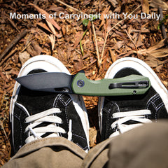 REMETTE RT-Camel Knife Button Liner Lock D2 Blade G10 Handle Outdoor Camping Knives RTG1