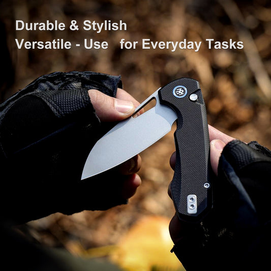 REMETTE RT-Camel Knife Button Liner Lock D2 Blade G10 Handle Outdoor Camping Knives RTS1