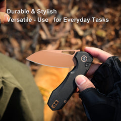 (Amazon purchase) REMETTE RT-Camel Knife Button Liner Lock D2 Blade G10 Handle Outdoor Camping Knives RTG2